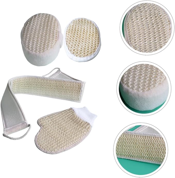 Ipetboom 1set Comfortable Scrubbing Glove and Back Scrubber Strap Bath for Gentle Exfoliation Sponge Back Strap Bath Mitt Trim