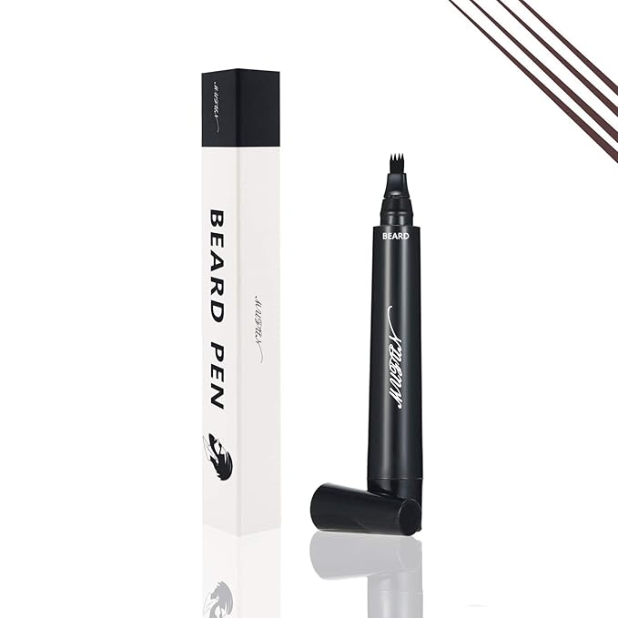 Beard Pencil Filler for Men - Sweat Proof, Water Resistance, Long Lasting & Natural Finish barber Pencil, Mustache Repair Shape (BROWN)