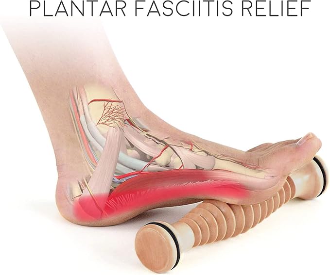 Body Back FSA Eligible Wooden Foot Roller & Foot Star® Massager Ball Bundle - Plantar Fasciitis Relief, Deep Tissue Foot Pain & Arch Massager, Myofascial Release