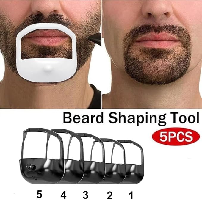 5-piece beard styling template, facial retouching tool, suitable for beard styling