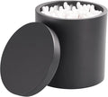 Joitsvia Cotton Swab Holder, Qtip Holder Dispenser with Lid, Resin Bathroom Containers,Vanity Storage Jars Organizer for Cotton Ball, Floss, Bath Salts, Bathroom Accessories, Matte Black