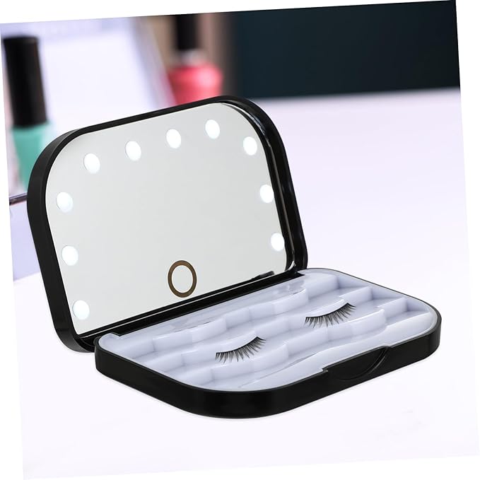 OSOLADY Organizer Box for Eyelashes Lash Tray Holder Led Lighted Lash Storage Case for Makeup