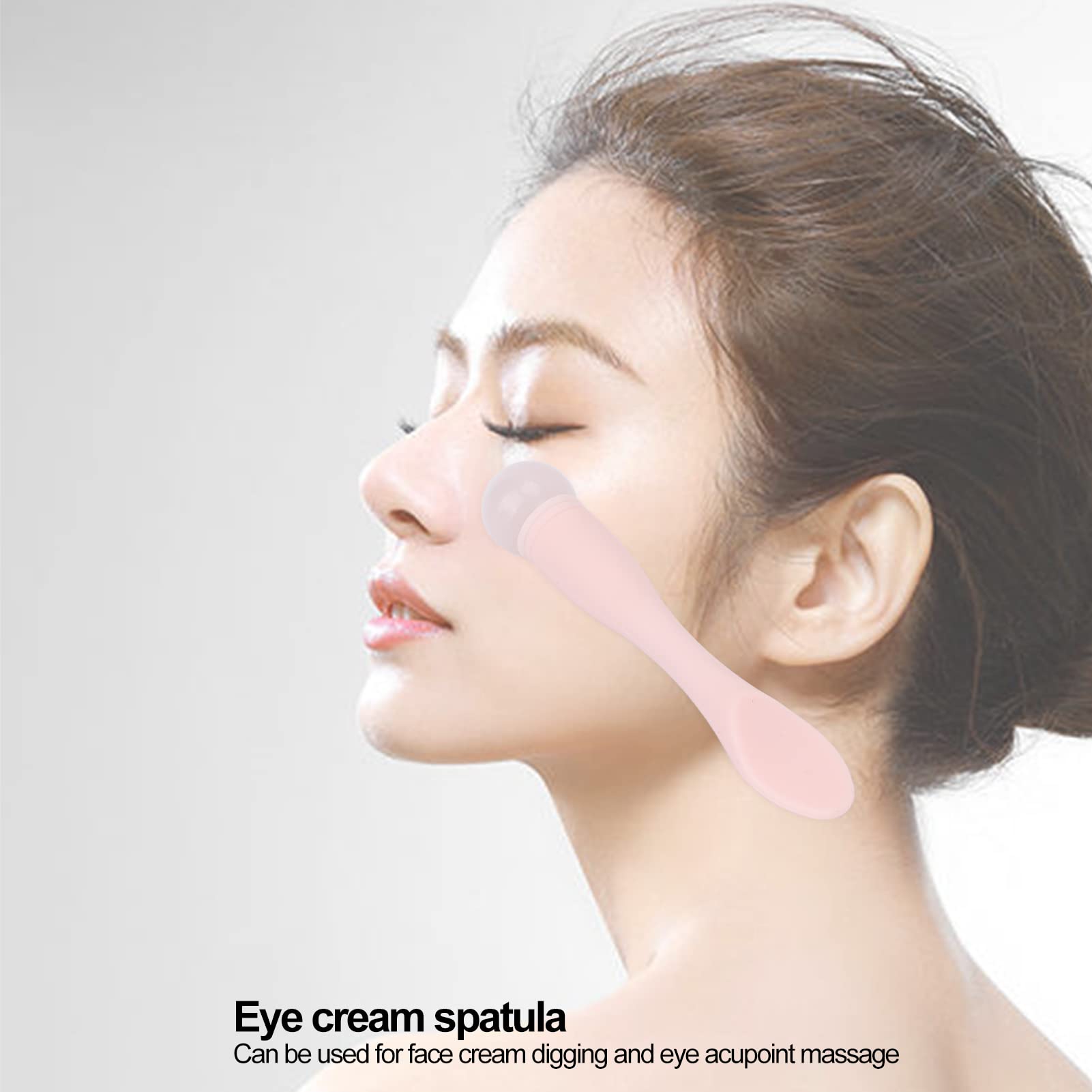 Eye Cream Spatula, Cosmetic Spoon Mini Makeup Spatula Spoon Beauty Scoop Eye Massage Wand Stick Professional Silicone Face Eye Cream Applicator Spatula for Skin Care Home Salon