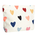 Ksriylm Cute Heart Makeup Pouch for Women Small Make Up Bag for Purse Zipper Initial Makeup Cosmetic Bags Pouches for Purse Aesthetic Travel Toiletry Bags, Colorful Hearts