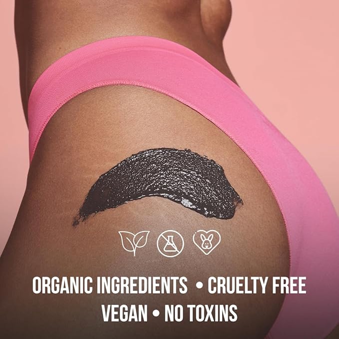 Charcoal Body Scrub, Moisturizing and Exfoliating Face & Foot Scrub, Organic Scrub Fights Stretch Marks, Fine Lines, and Natural Exfoliator Salt Body Scrub for Toning Skin Cellulite Skin Care Body
