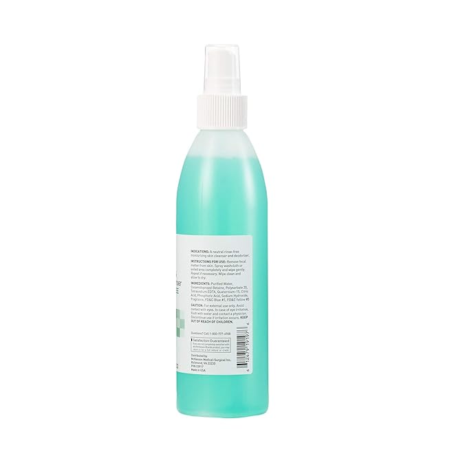 McKesson Perineal Skin Cleanser, 8 oz [Pack of 48] Rinse-Free Body Wash for Incontinence or Ostomy Care, Herbal Scent