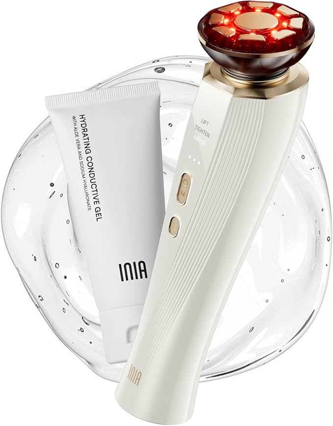 INIA 3-in-1 Red Light Therapy Beauty Device for Face & Neck Skincare