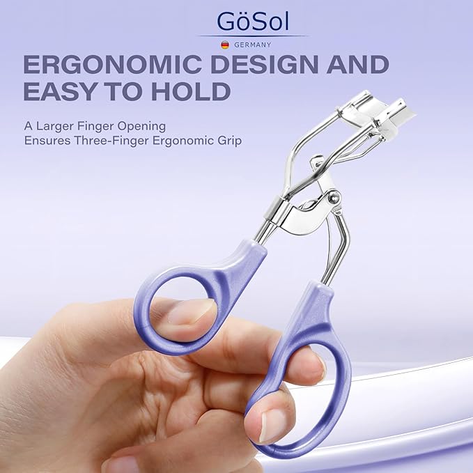 Eyelash Curler w/3 Replacement Pads (Soft/Medium/Firm) - Professional Lash Curler for Natural, Fake, Curly or Straight Lashes, Includes Protective Cover