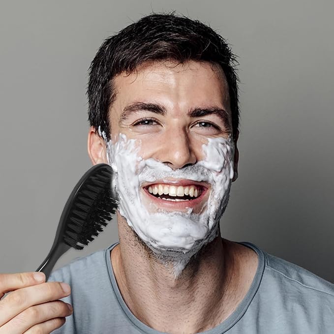 MERRYHAPY 4Pcs Men Beard Brush Grooming Tool Soft Bristle Face Hair Brush for Comfortable Beard Cleaning and Shaping Barber Shop Supply