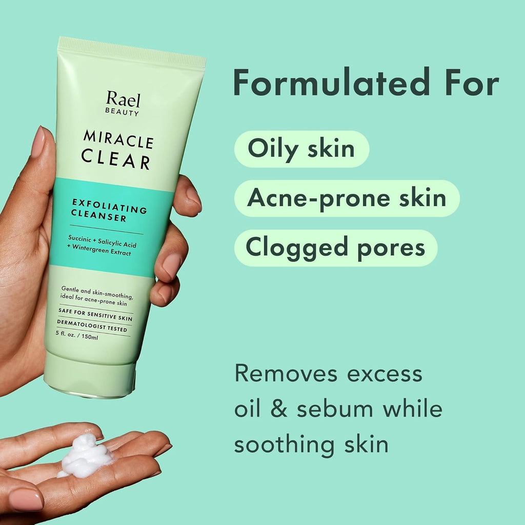 Rael Miracle Clear Facial Cleanser Face Wash (Exfoliating Cleanser, 5.1 oz)