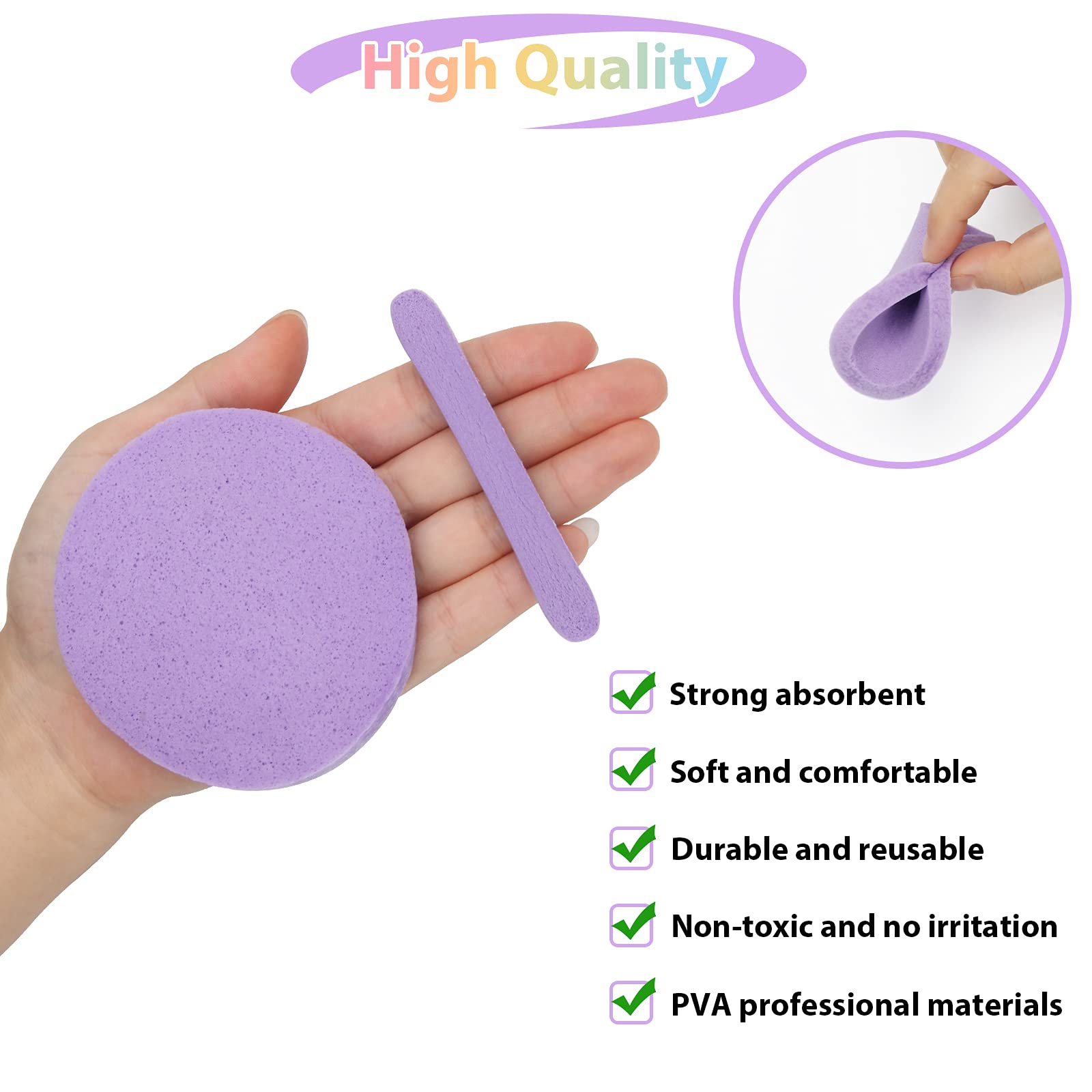 120Pcs Facial Compressed Facial Sponges for Women, Coldairsoap PVA Professional Makeup Sponge Female Removal Pads Compress Exfoliating Face Cleansing Rounds Wash Pad as Valentine's Day Gift