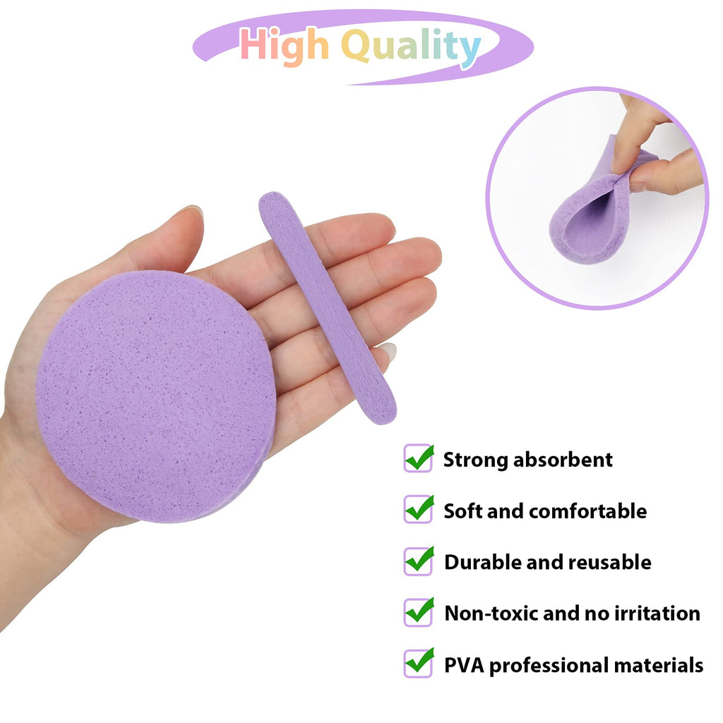120Pcs Facial Compressed Facial Sponges for Women, Coldairsoap PVA Professional Makeup Sponge Female Removal Pads Compress Exfoliating Face Cleansing Rounds Wash Pad as Valentine's Day Gift