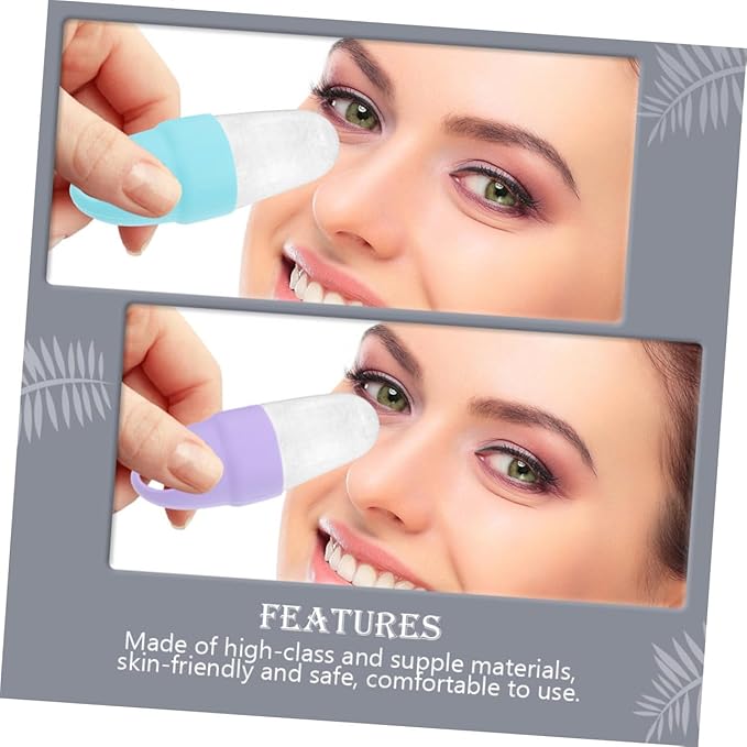 2pcs Silicone Facial Ice Mold for Eye Puffiness Relief Portable Face Massage Roller Compact Ice Compress Tool for Morning Swelling and Pore Shrinking