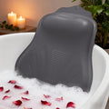 Bath Pillow for Tub, Adjustable Silicone Bathtub Pillows for Head and Neck, 0"–2.3" Neck Support, 34 Suction Cups, Easy to Clean, No Machine Wash Needed (Dark Gray)