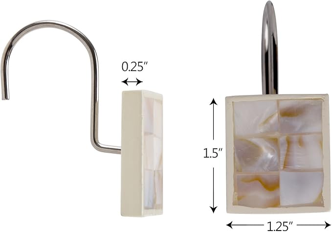 Creative Scents Milano Shower Curtain Hooks Decorative | Set of 12