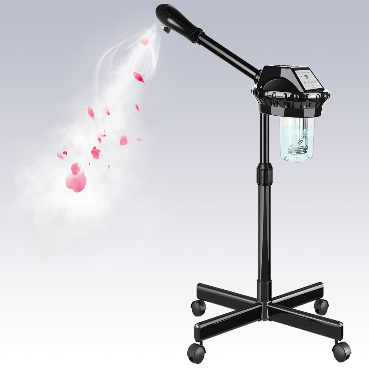 Wuissvnb Facial Steamer Professional, Ozone face Steamer on Wheels Black