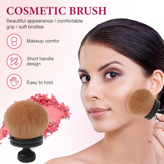 Extra Large Brush for Self Tanner and Body Makeup, Soft Synthetic Hair Brush for Foundation, Bronzer, Blusher, Self Tanning Lotion, Applicator for Face Body and Back (Black Rose Gold)