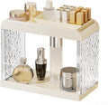 Bathroom Countertop Organizer, 2 Tier Makeup Storage Counter Shelf, Perfume Stand Vanity Holder Skincare Cosmetic Lipstick Dresser Office Tray for Bedroom Living Room Dressing Table, Acrylic