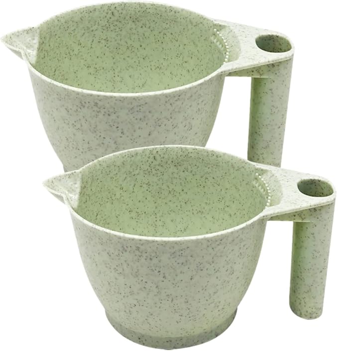 Beaupretty Hair Dye Mixing Bowl Set 2 Pack Hair Color Mixing Bowl with Handle Portable Tint for Salon Home Dyeing Highlights Ergonomic Grip Easy .69 X 3.54 X 3.14 in