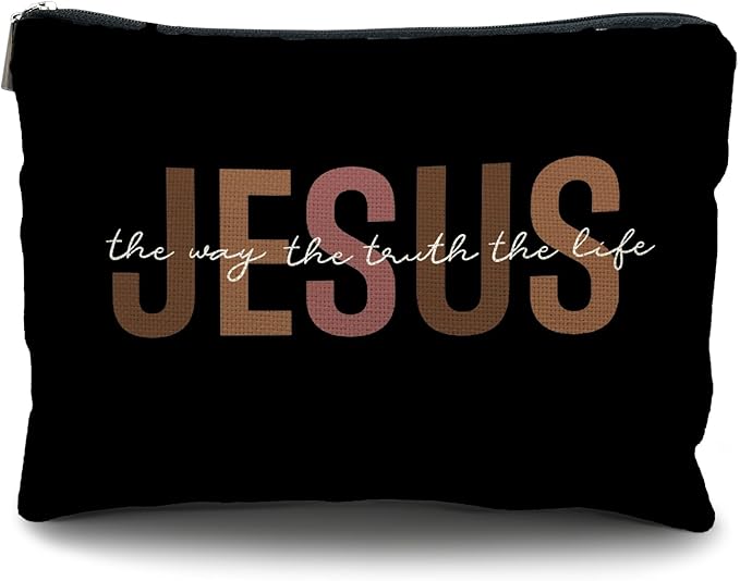 Likjad christian makeup bag,jesus cosmetic bag,christian gifts for women girl,Christian Gift bags,christian gifts for women,Inspirational Gifts for Women girls,Bible Verse cosmetic bag（Jesus-1）