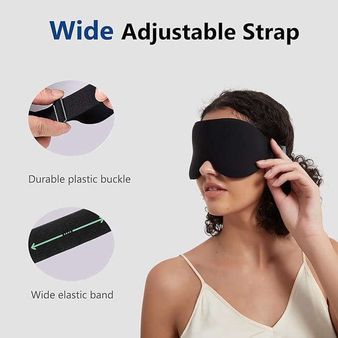 ALASKA BEAR 100% Blackout Sleep Mask for Women and Men, Blue