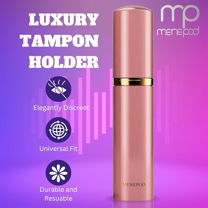 Menepod Luxury Tampon Holder For Purse,Cigarette Case,Pad and Bag Storage,Feminine Care,Discreet Travel Essentials Organizer Accessory Ideal for Women, Ladies, and Girls (Gilded Rose)