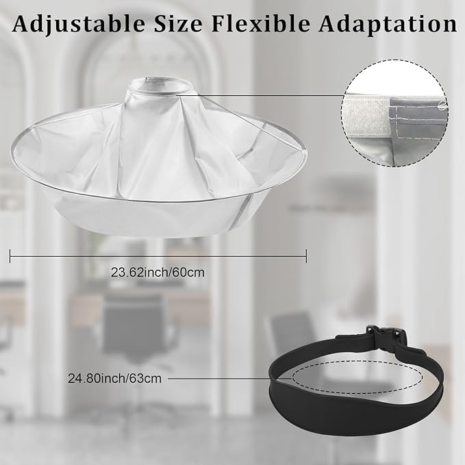 Hair Cutting Capes for Adults, Professional Salon Barber Cape Set, Foldable Waterproof Self Haircut Kit for Men Women, Haircut Cape Apron Self Cut System Accessories, Black