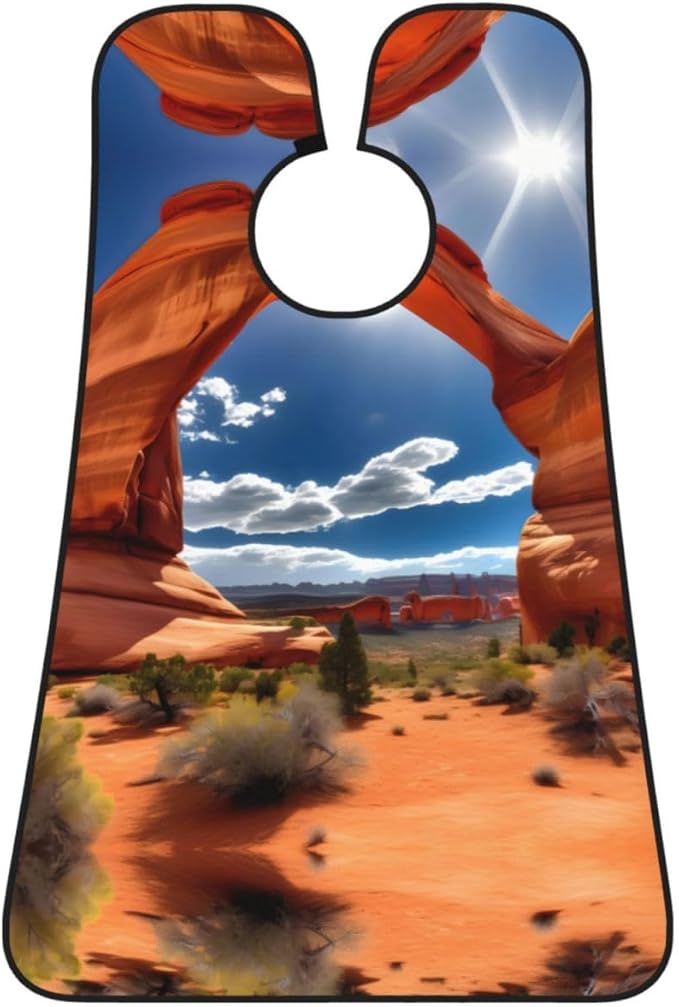 YQxwJL Arches National Park-Standard Print Beard Bib Shaving Apron, Beard Hair Trimming Cape Gift For Dad