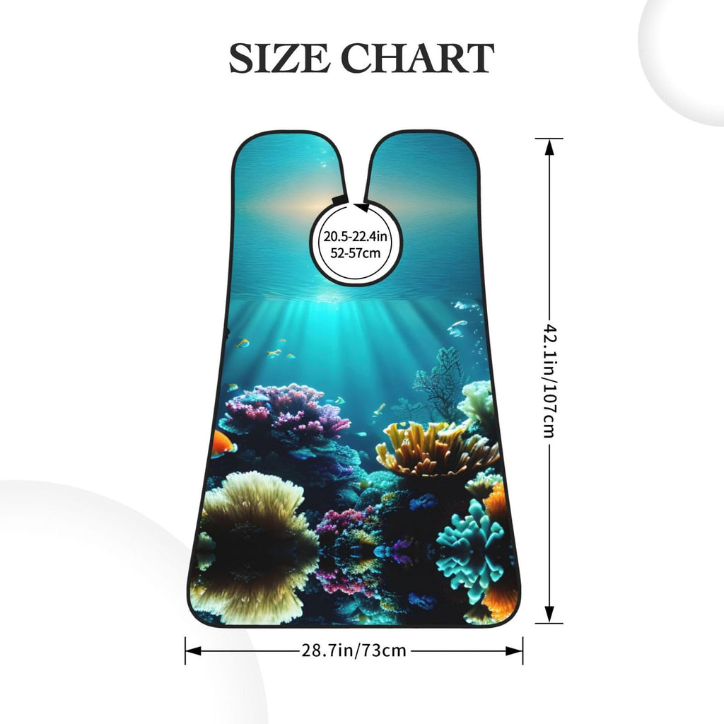 YQxwJL Underwater Scenery Print Beard Bib Shaving Apron, Beard Hair Trimming Cape Gift For Dad