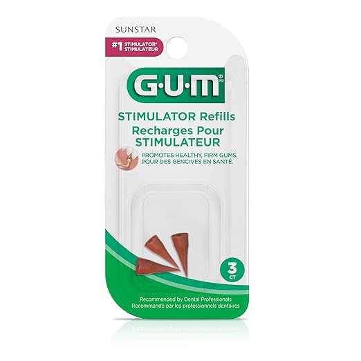 GUM Stimulator Refills - 3 Rubber Tips Included - Compatible with the Stimulator Permanent Handle - Massager, Plaque Removal Health, 3 Count(Pack of 6)