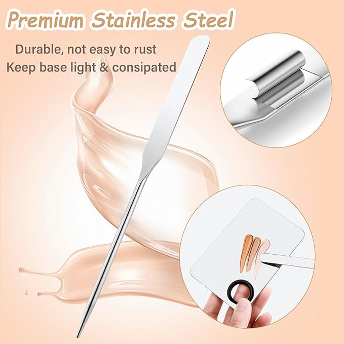 Banugo Korean Makeup Spatula, Picasso Makeup Spatula Korean, Foundation Spatula Korean, Professional Korean Spatula and Makeup Mixing Palette (Rectangle)