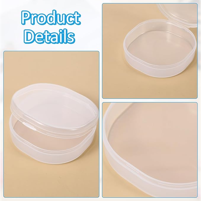 DOPENSPI 4PCS Plastic Cotton Square Holder, Cosmetic Cotton Pad Holder Portable Travel and Sealed Travel Cottons Rounds Holders Suitable for Makeup Remover Cottons Ball