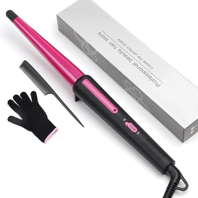 Hair Curling Iron,Curling Wand 0.5-1",210℃ for Classic Curls&Natural Waves