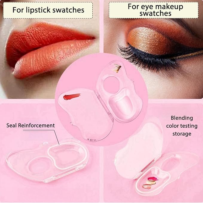 Rowcay 2 Set Makeup Mixing Palette, Acrylic Collapsible Makeup Palette Tray, Handheld Nail Art Transparent Palettes with Stirring Spatula for Foundation Make-up, Makeup Artist and Beginner