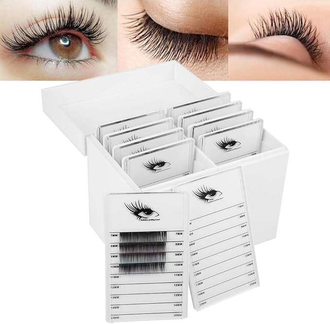 Salmue 10-Layer Eyelash Extension Storage Box, Acrylic False Eyelash Makeup Organizer Holders, Makeup Cosmetic Case for Grafting Eyelash Extension Tool