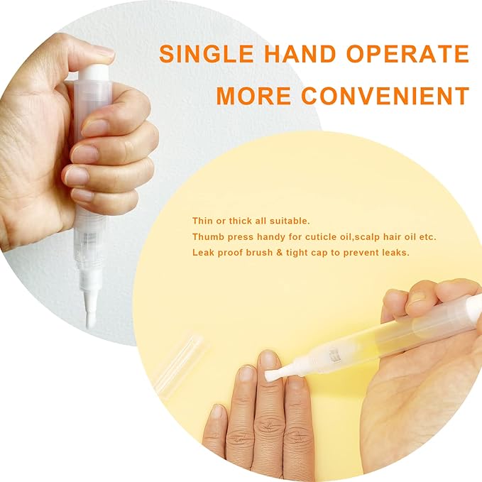 URGINO Cuticle Oil Pen, 3 Pack, Refillable (White)