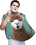 NOUZU Alpaca Llama Print Beard Bib Apron For Men, Beard Hair Catcher For Men Shaving Trimming,Beard Cape Cloth, Black
