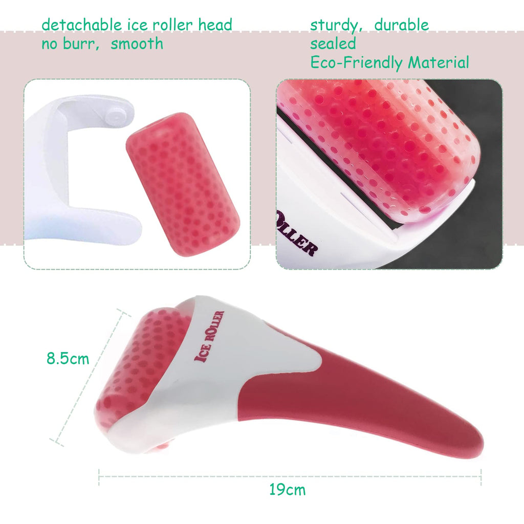 Smato Ice Roller for Face,Cold Facial Massager for Eye Puffiness,Skin Care Tools for Migraine Relief and Blood Circulation (Red)