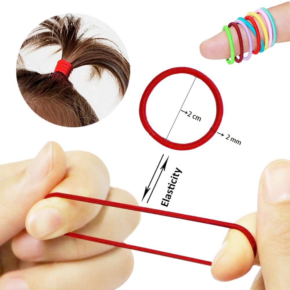 WillingTee 400PCS Small Hair Ties,No Crease Baby Hair Ties for Girls