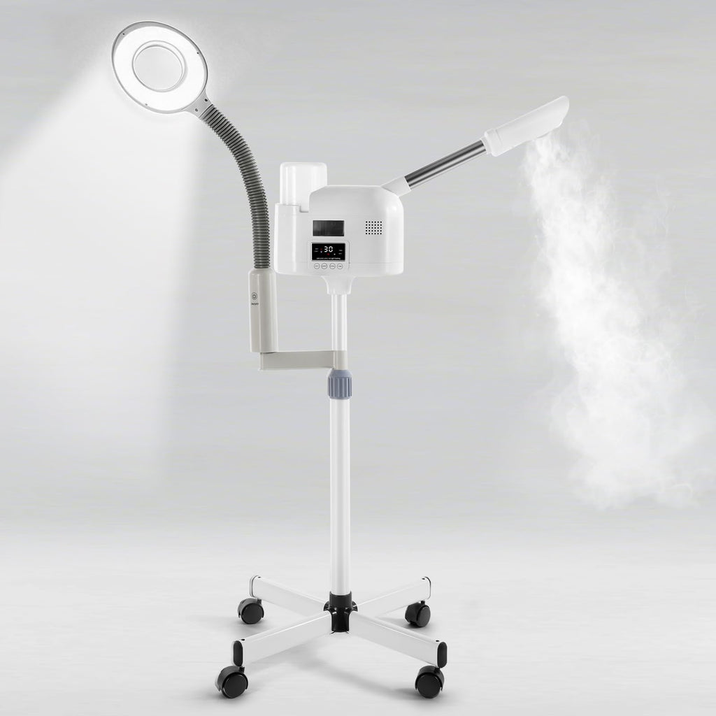 Artist hand Professional Facial Steamer with 5X LED Magnifying Lamp 2 in 1