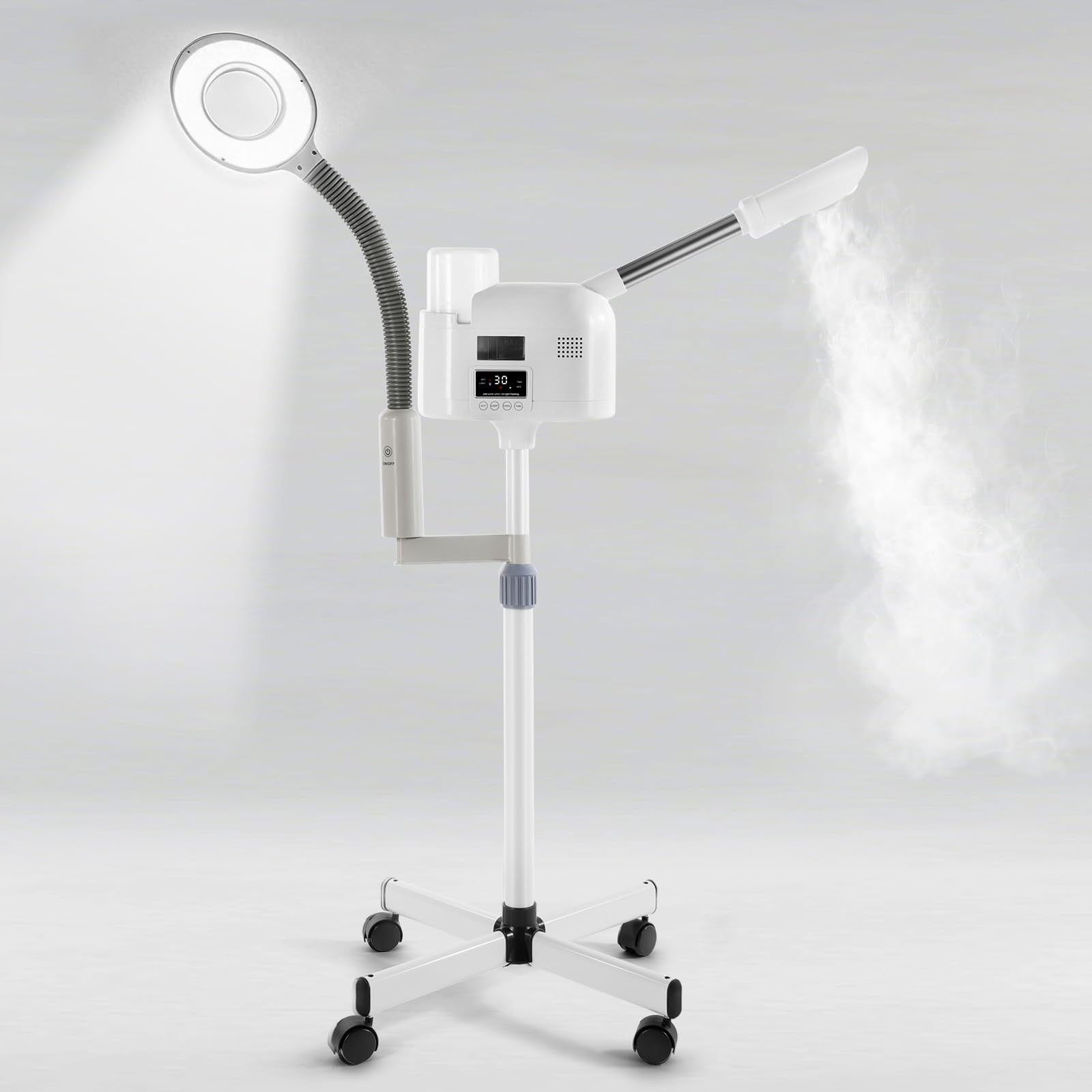 Artist hand Professional Facial Steamer with 5X LED Magnifying Lamp 2 in 1