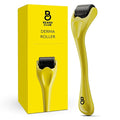 The Beard Club Derma Roller for Face, Body and Scalp - Microneedling for Men and Women with 540 Titanium Microneedles - Beard Roller & Micro Needling Scalp Hair - Yellow & Black