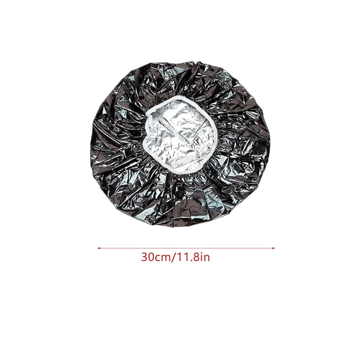 ArrErr 4 Pack Aluminum Foil Heat Cap Reusable Hair Streamer Deep Conditioning Caps Hair Processing Caps for Hydrating Argan Oil Hair Mask Deep Conditioner Perm Coloring Dye Damaged Hair Color-Treated
