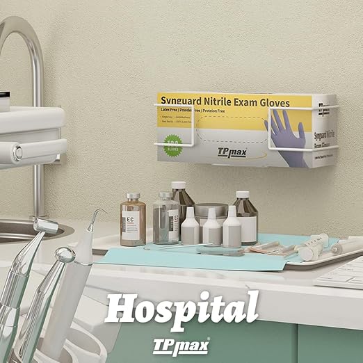 XL Gloves Box Facial Tissue Box Holder,Wire Rack Dispenser for Gloves,Tissues Paper Towels Organizer - Mounting Accessories Included - Holds up to 1 Box - Perfect for Lab, Food Service and Home