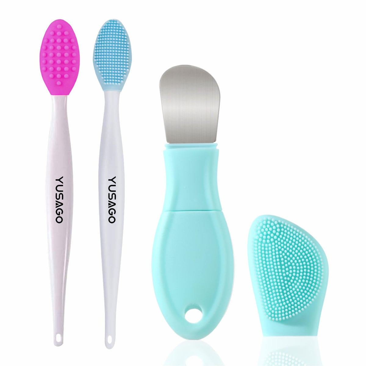YUSAGO Multifunctional Face Washing Brushes,2 in 1 Pore Cleaning Brush & Blackhead Scraper,Pimple Extractor for Women Men,Face Scraper Skin Spatula,Pore Scrubber for Deep Cleansing.(Gray)