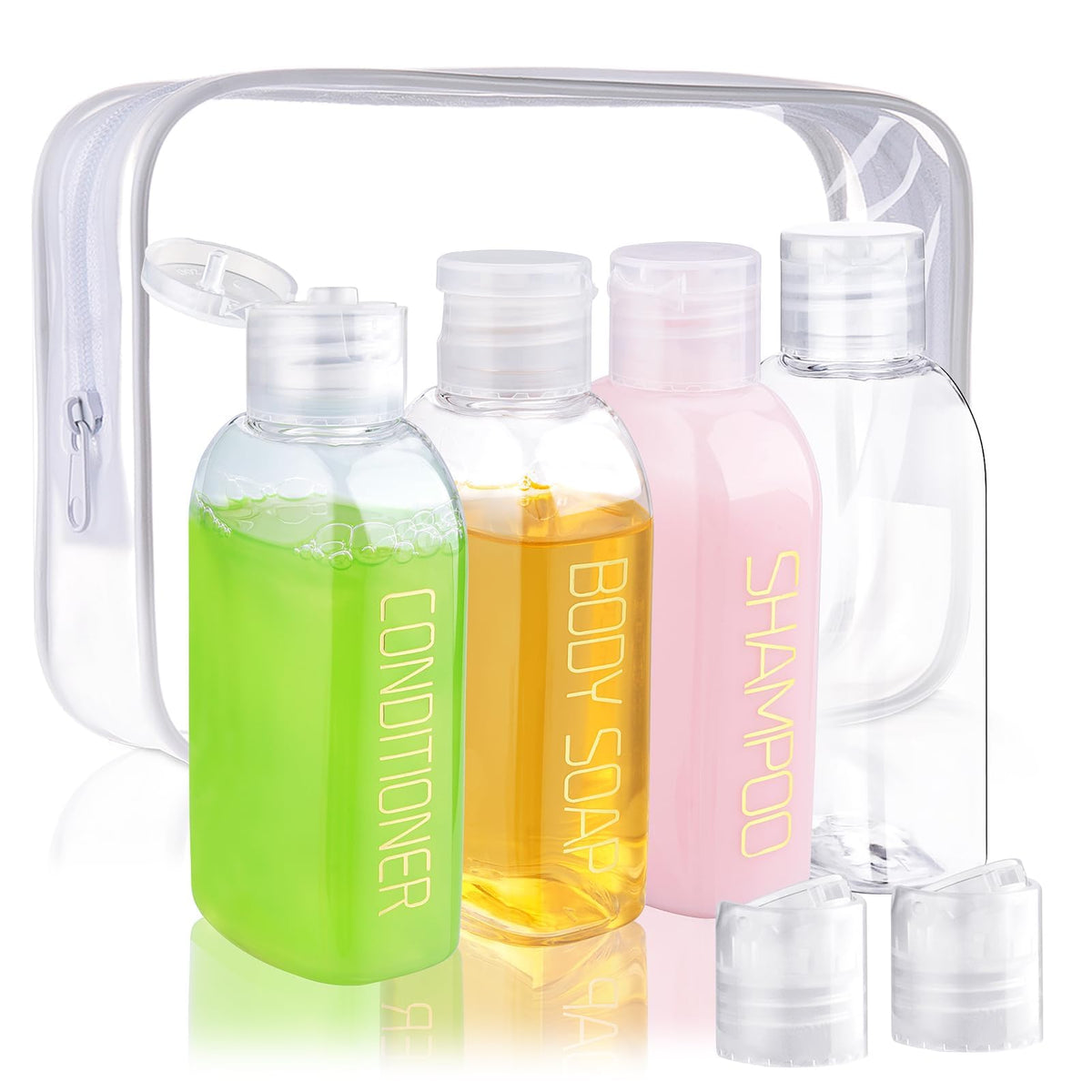 Cosywell Travel Bottles for Toiletries 4pcs 3.4oz Travel Shampoo bottles