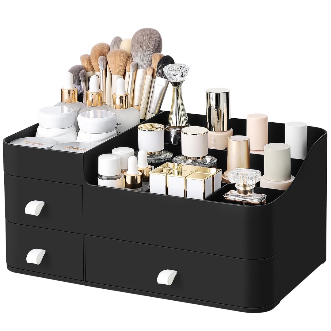 Cologne Perfume Organizer With Drawers,Large Perfumes Vanity Countertop Storage,Perfume Stand for Cologne, Deodorant, Beard, Shaving Lotion,Skincare,Dresser Organizer Room Decor for Men,Gifts for Men