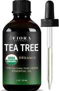 Tea Tree Oil – 100% Pure Organic Tea Tree Essential Oil for Skin, Face, Hair, Scalp, Nails, and Toenail – 1 fl oz - By Fiora Naturals