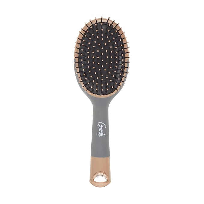 Goody Detangle It Oval Hair Brush, Detangler with Fine Flexible Bristles, Use as a Detangling or Styling Brush, Tackles Tangles & Knots, All Hair Types, Brown/Grey