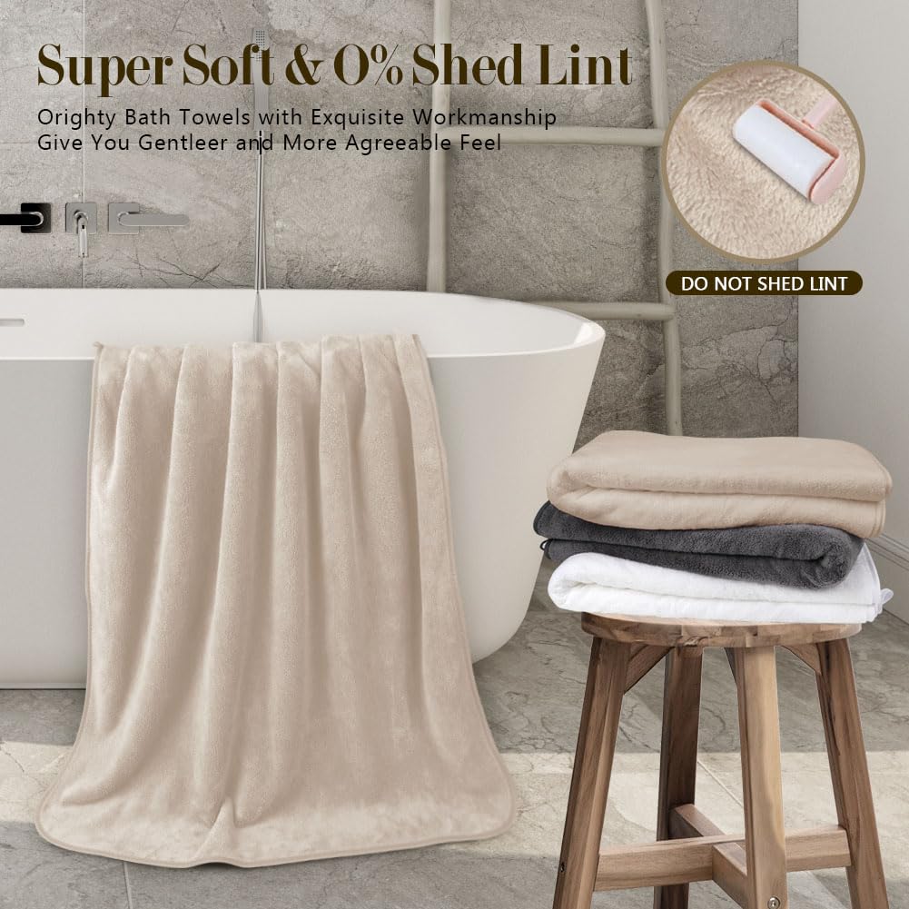 Orighty Bath Towels, Soft Feel Bath Towel, 4 Pack (27'' x 54'')